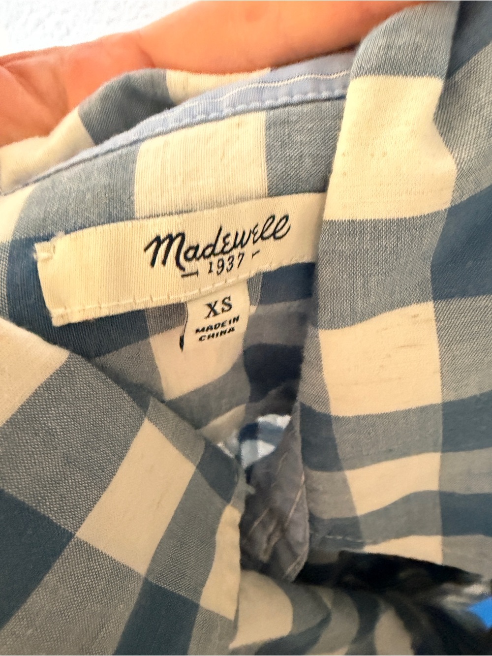 Madewell Blue and White Gingham Button-Down Shirt - Picture 3 of 3